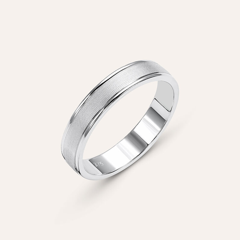 Fede Classica Satinata 4 mm Oro Bianco - Anelli con Incisione Uomo | Stroili