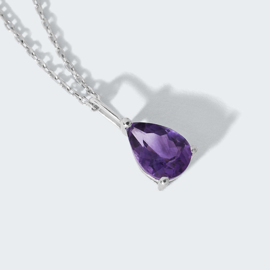 Collana Punto Luce Amélie Oro Bianco Ametista - Collane Punto Luce Donna | Stroili