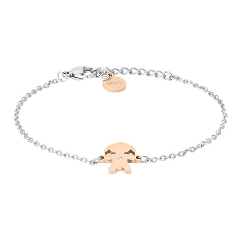 Bracciale Lady Chic Acciaio Bicolore Bianco / Rosa Cristallo - Bracciali Donna | Stroili