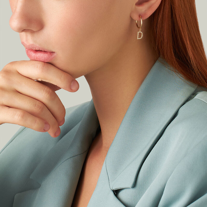 Mono Orecchino A Cerchio Toujours Oro Giallo Cubic Zirconia - Mono Orecchino Donna | Stroili