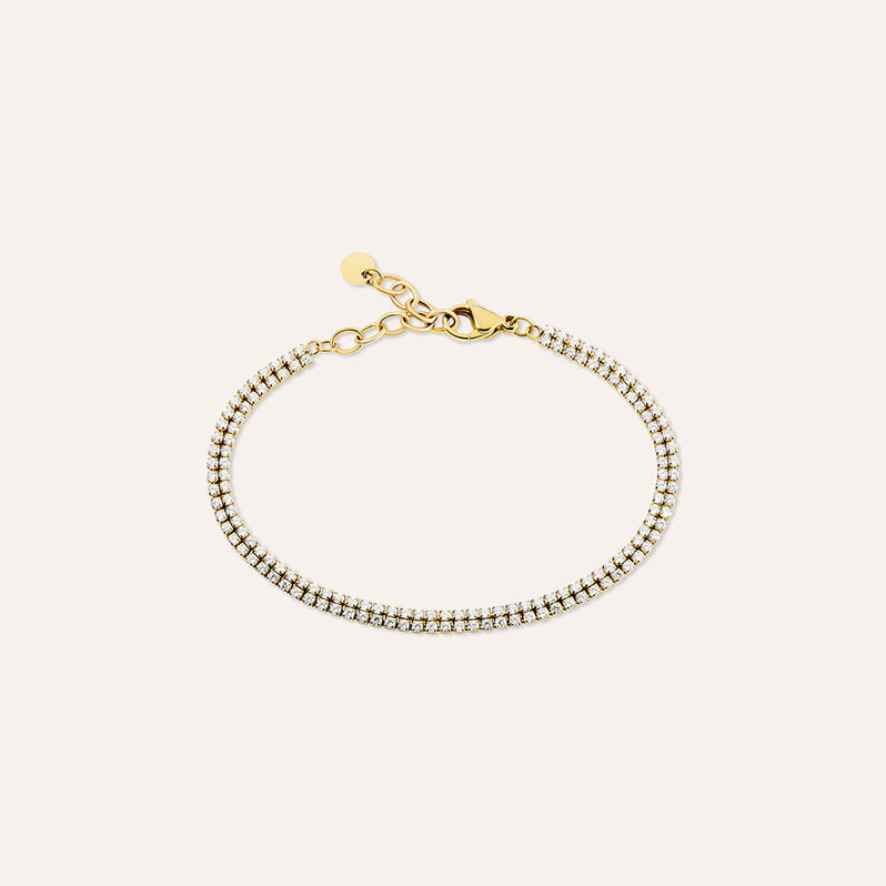 Bracciale Tennis Aura Acciaio Dorato Cubic Zirconia - Gioielli Donna | Stroili