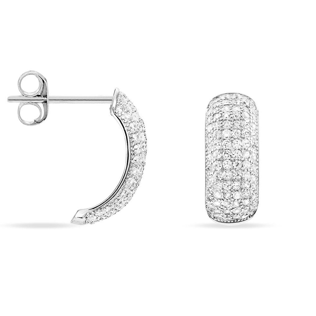 Orecchini Lobo Silver Shine Argento Rodiato Cubic Zirconia