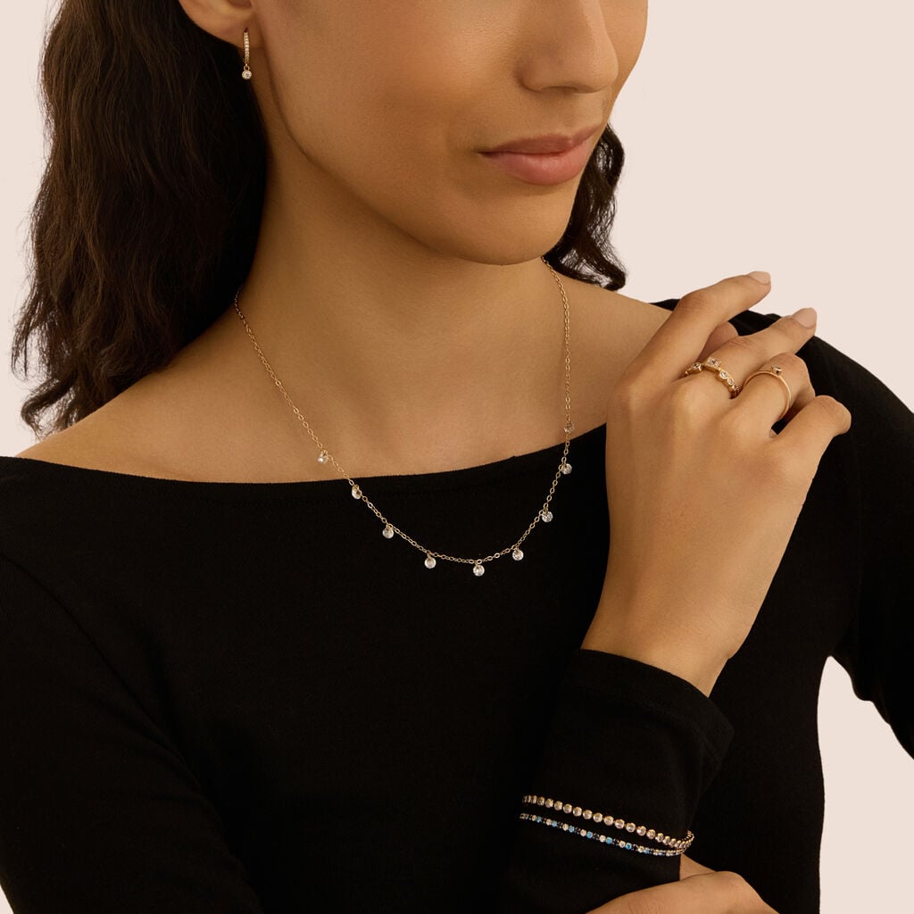 Collana Multi Punto Luce Golden Dream Placcato Oro Giallo Cubic Zirconia