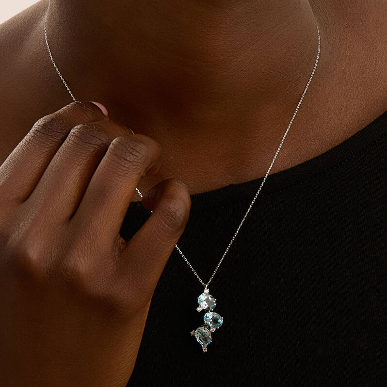 Collana Amélie Oro Bianco Topazio - Collane Donna | Stroili