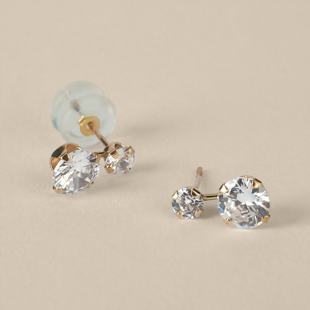 Orecchini Lobo Doppio Punto Luce Bon Ton Oro Giallo Cubic Zirconia - Orecchini a Lobo Donna | Stroili