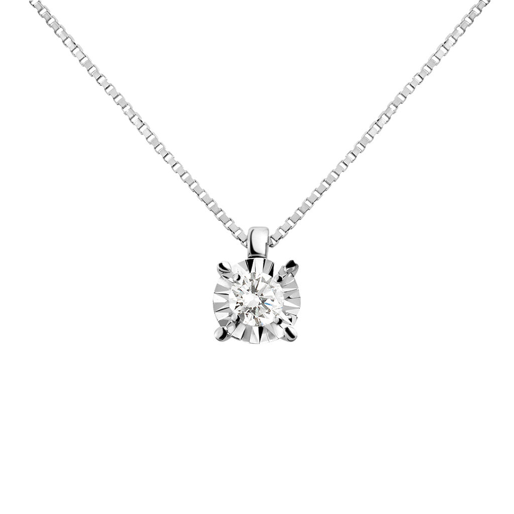 Collana Punto Luce Diamotion Oro Bianco Diamante