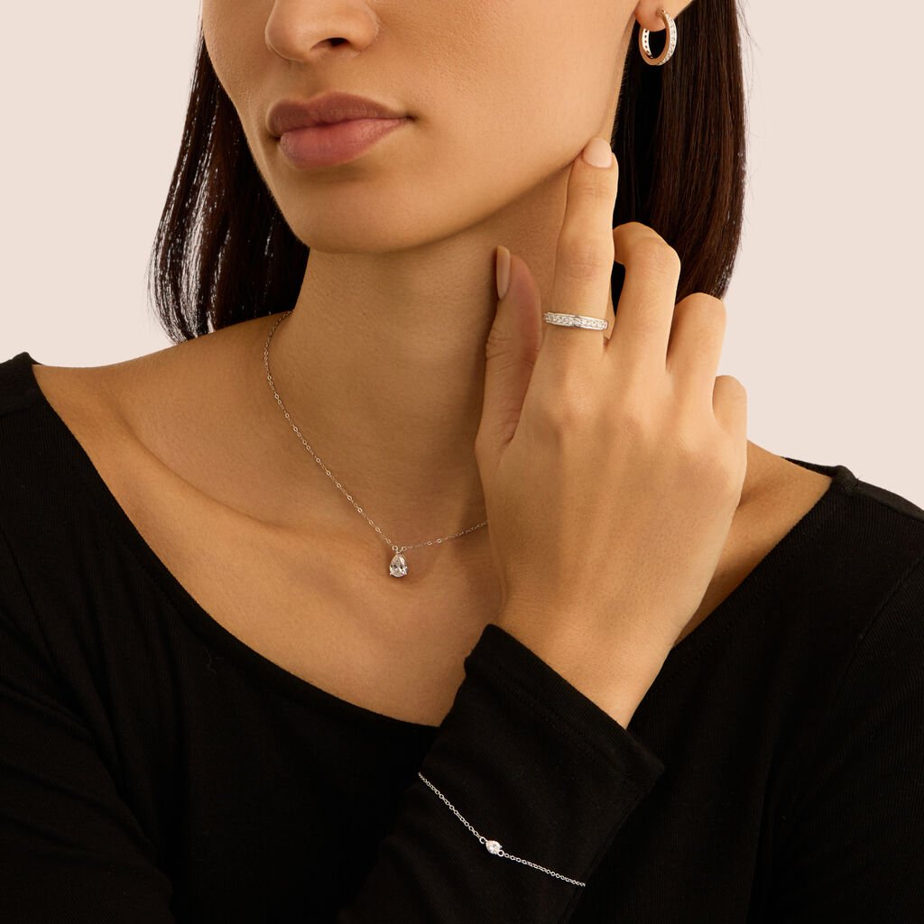 Anello Semi-eternity Silver Elegance Argento Rodiato Cubic Zirconia