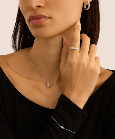 Anello Semi-eternity Silver Elegance Argento Rodiato Cubic Zirconia