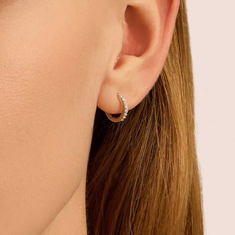 Orecchini A Cerchio Silver Elegance Argento Rodiato Cubic Zirconia - Orecchini a Cerchio Donna | Stroili