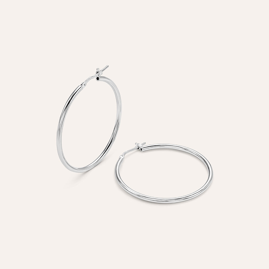 Orecchini A Cerchio Silver Collection Argento Rodiato - Orecchini a Cerchio Donna | Stroili