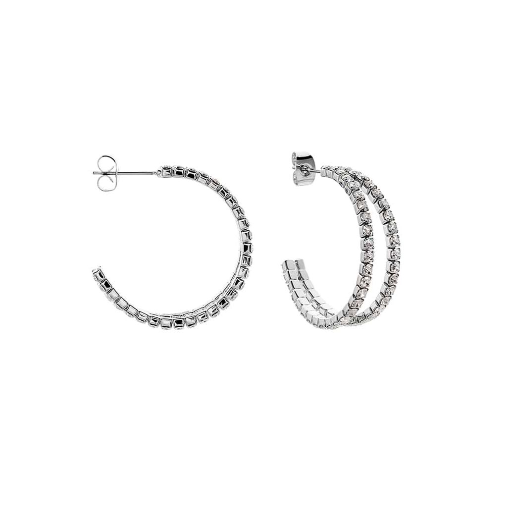 Orecchini A Cerchio Romantic Shine Metallo Cristallo - Orecchini a Cerchio Donna | Stroili