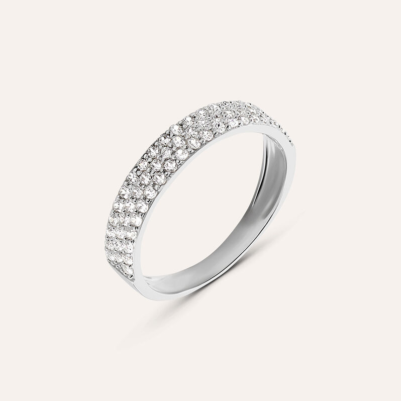 Anello Fascia Claire Oro Bianco Cubic Zirconia - Anelli con Pietre Donna | Stroili