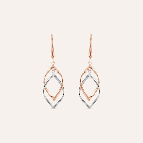 Orecchini Pendenti Lady Code Acciaio Bicolore Bianco / Rosa - Orecchini Pendenti Donna | Stroili