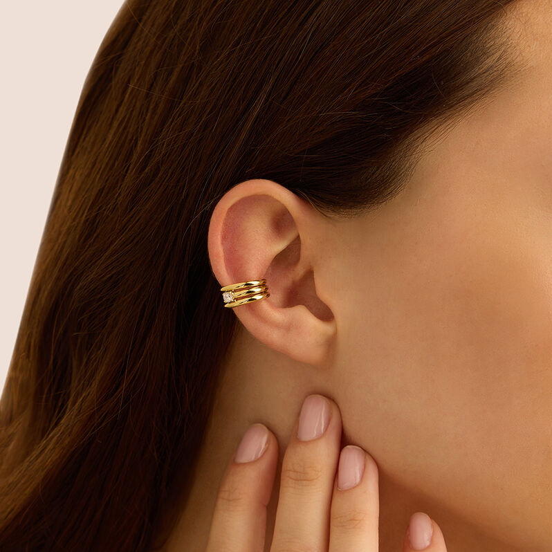 Ear Cuff Radiance Acciaio Dorato Cubic Zirconia - Ear Cuff Donna | Stroili