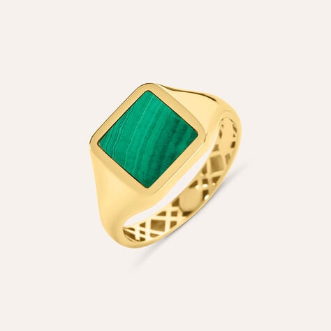Anello Chevalier L'homme Or Oro Giallo Malachite - Anelli Chevalier Uomo | Stroili