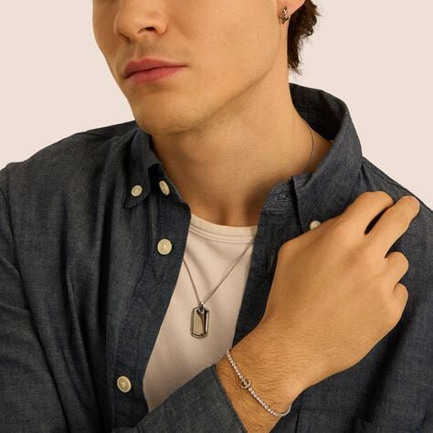 Mono Orecchino A Cerchio Man Code Acciaio - Mono Orecchino Uomo | Stroili