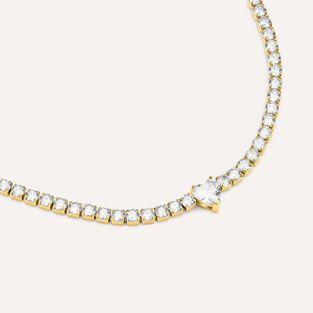 Bracciale Aura Acciaio Dorato Cristallo