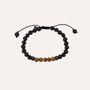 Bracciale Man Code Ottone Nero Pietra lavica Occhio di Tigre