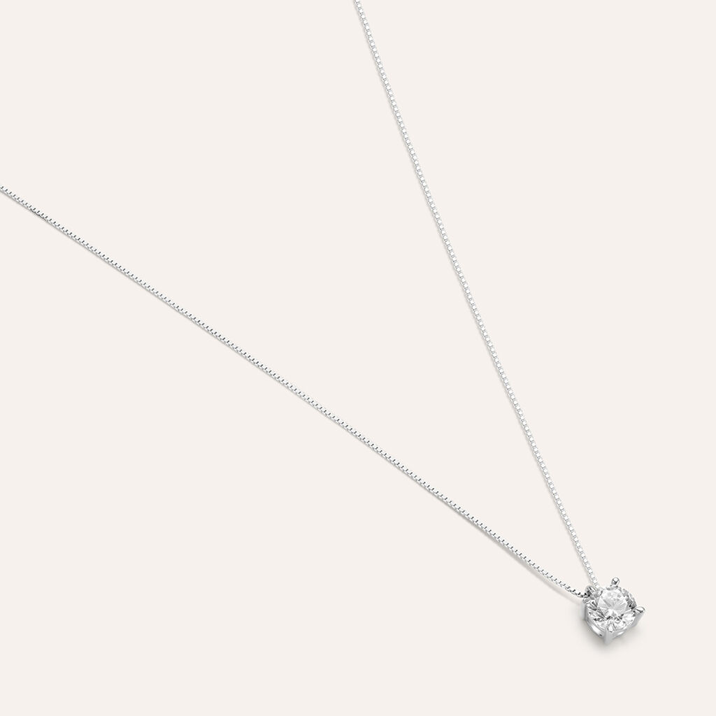 Collana Punto Luce Claire Oro Bianco Cubic Zirconia