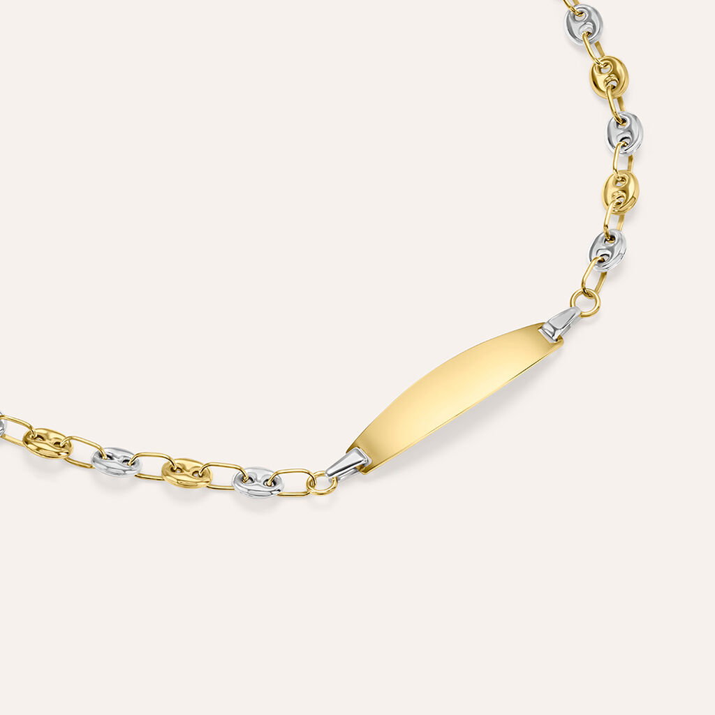 Bracciale Con Targhetta Holy Oro Bicolore
