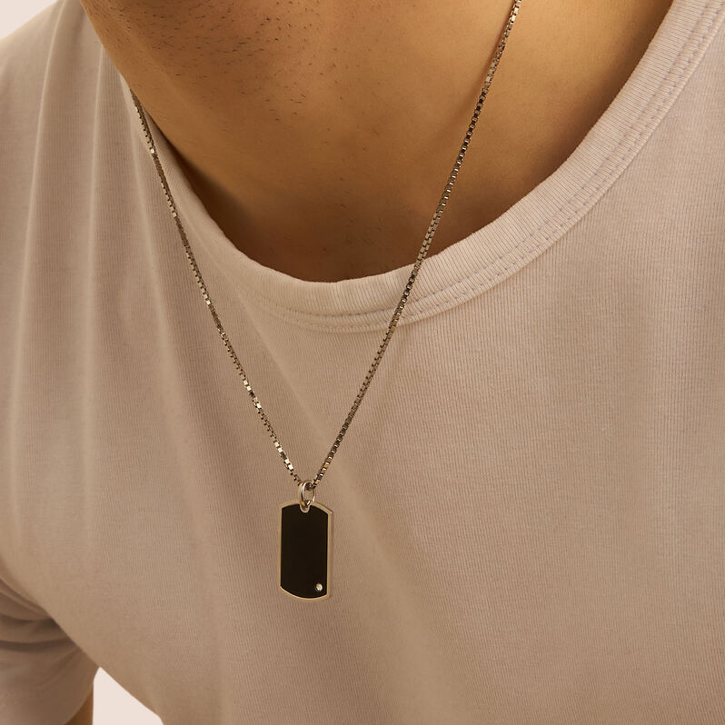 Collana Gentleman Argento Rodiato Cubic Zirconia - Collane Uomo | Stroili