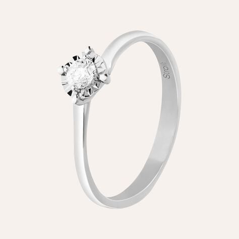 Anello Solitario Valentino Diamotion Oro Bianco Diamante - Anelli con Pietre Donna | Stroili