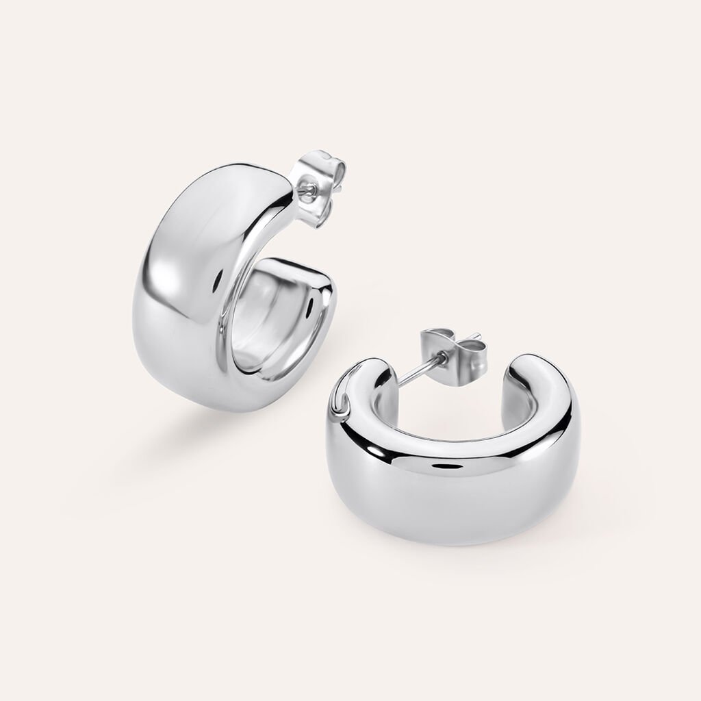 Orecchini A Cerchio Moonlight Acciaio