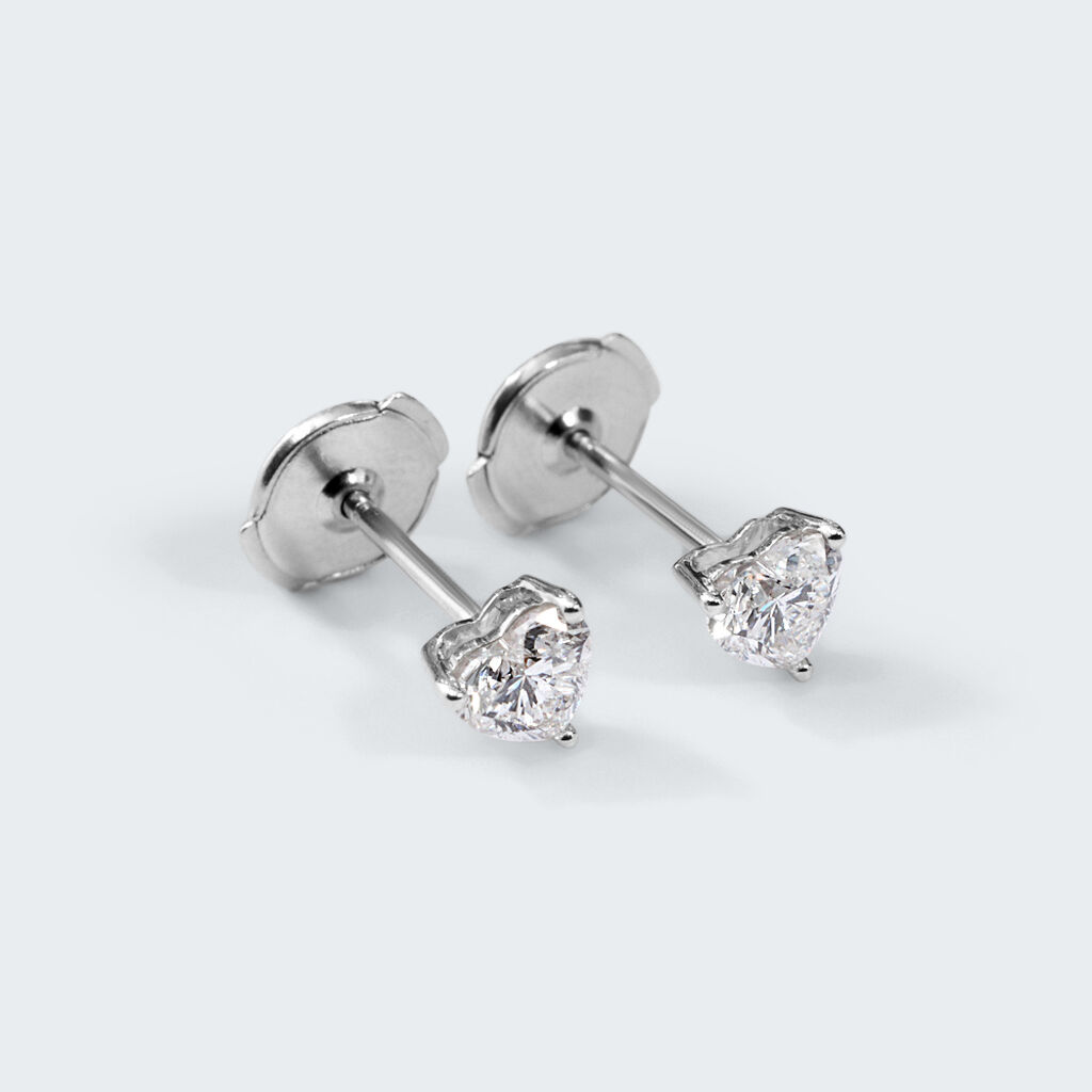 Orecchini Lobo Punto Luce Diamade Oro Bianco Diamante Lab-Grown - Orecchini a Lobo Donna | Stroili