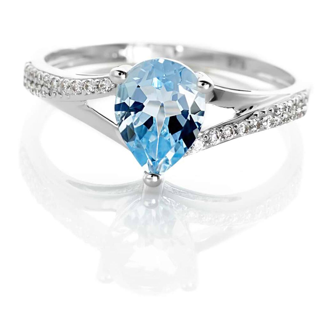 Anello Solitario Amélie Oro Bianco Topazio Cubic Zirconia - Anelli con Pietre Donna | Stroili