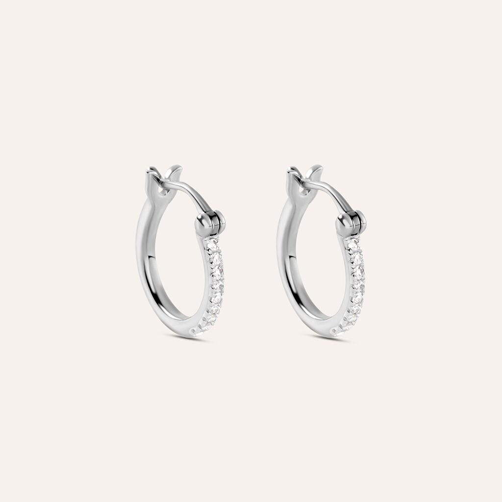 Orecchini A Cerchio Grace Oro Bianco Diamante