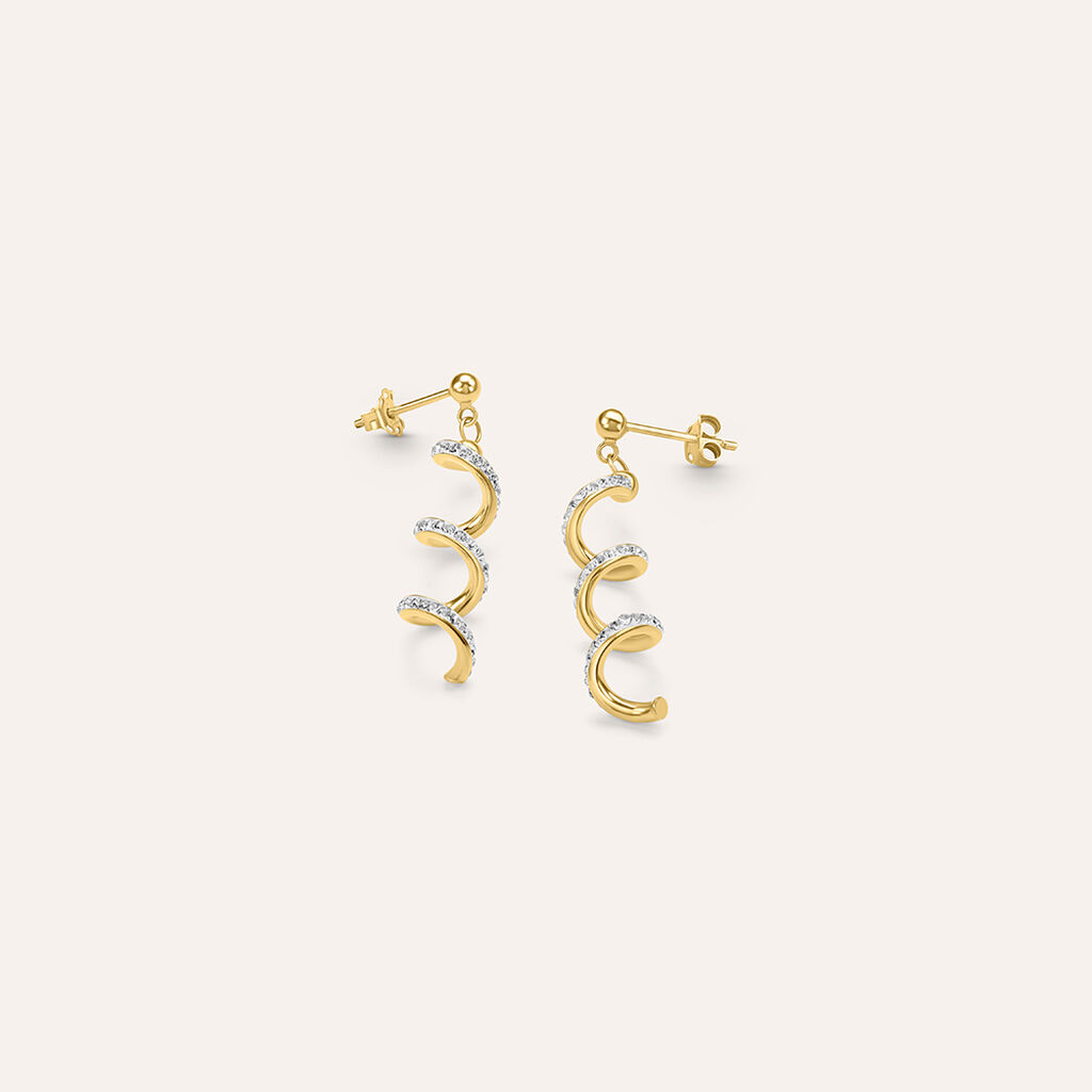 Orecchini Pendenti Crystal Gold Oro Giallo Cristallo