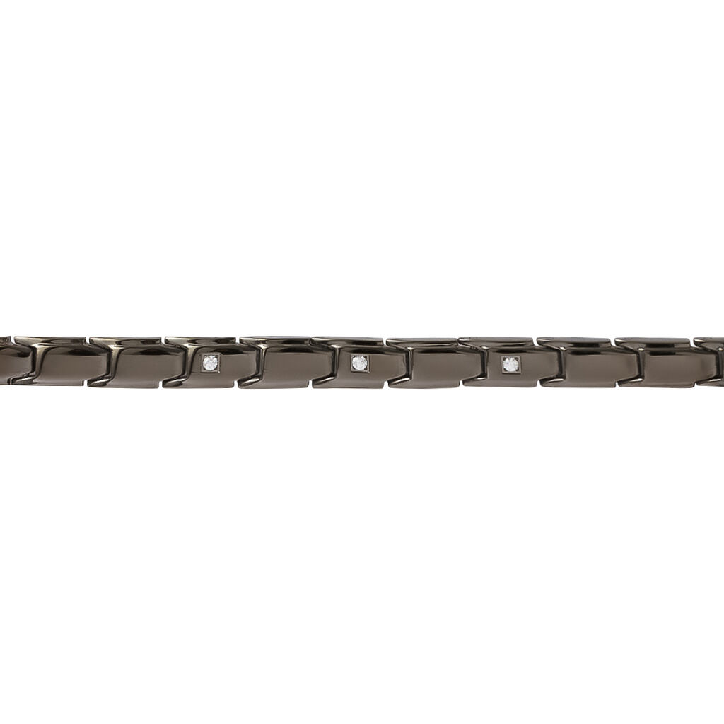 Bracciale Man Code Acciaio Nero Cubic Zirconia - Bracciali Uomo | Stroili