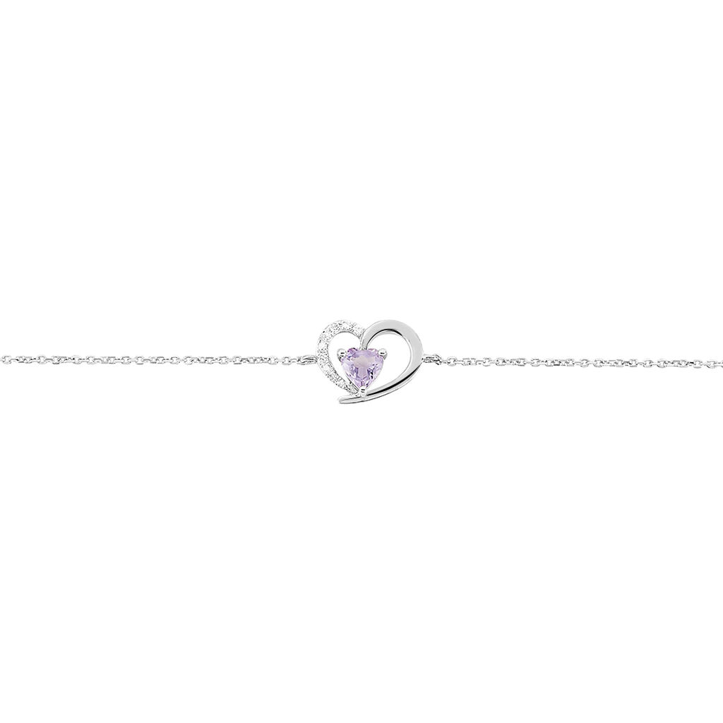 Bracciale Am&eacute;lie Oro Bianco Ametista Cubic Zirconia