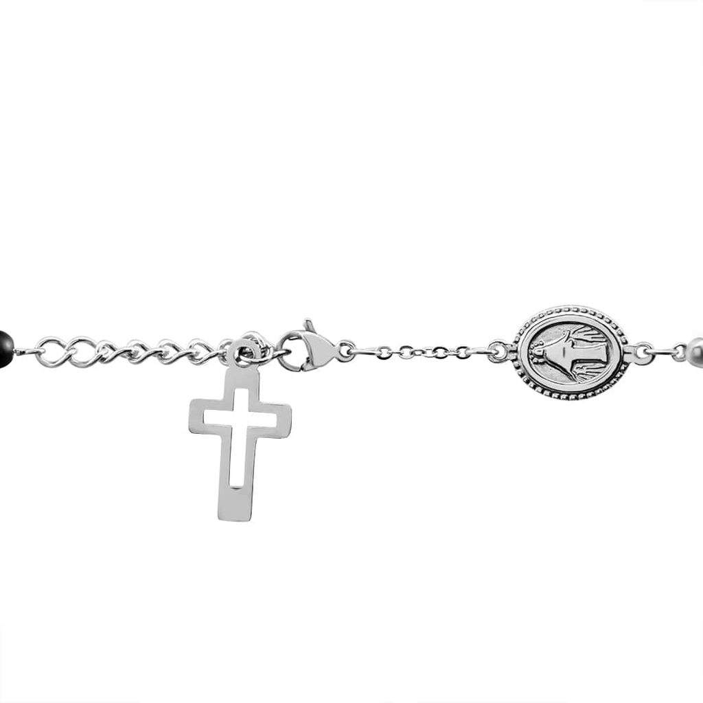 Bracciale Rosario Man Code Acciaio Onice - Bracciali con Rosario Uomo | Stroili