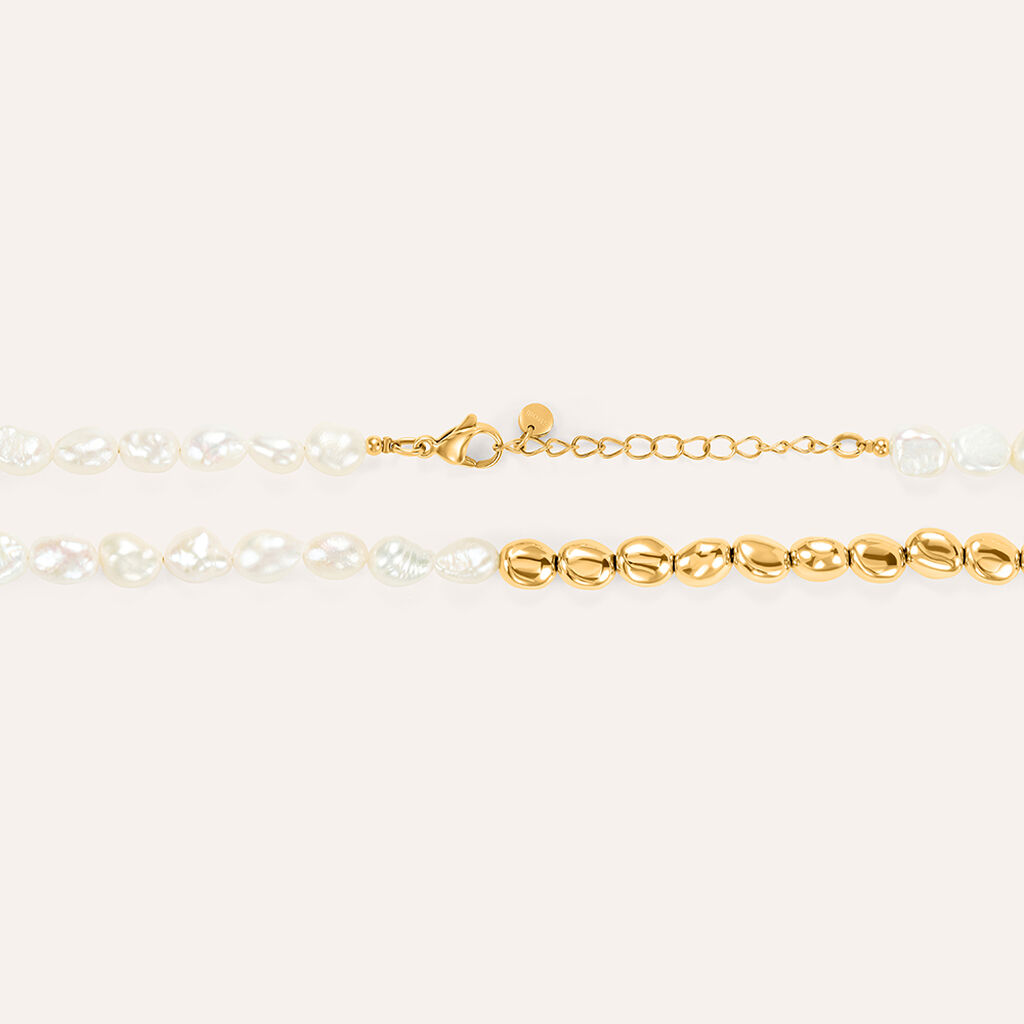Collana Lady Code Acciaio Dorato Perla D'Acqua Dolce - Collane Donna | Stroili