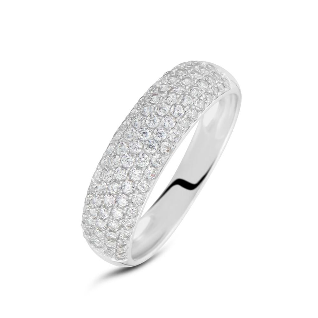 Anello Fascia Claire Oro Bianco Cubic Zirconia - Anelli a Fascia Larga Donna | Stroili