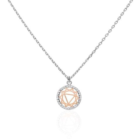 Collana in argento bicolore e zirconi con ciondolo III Chakra della volont√† - Collane Donna | Stroili