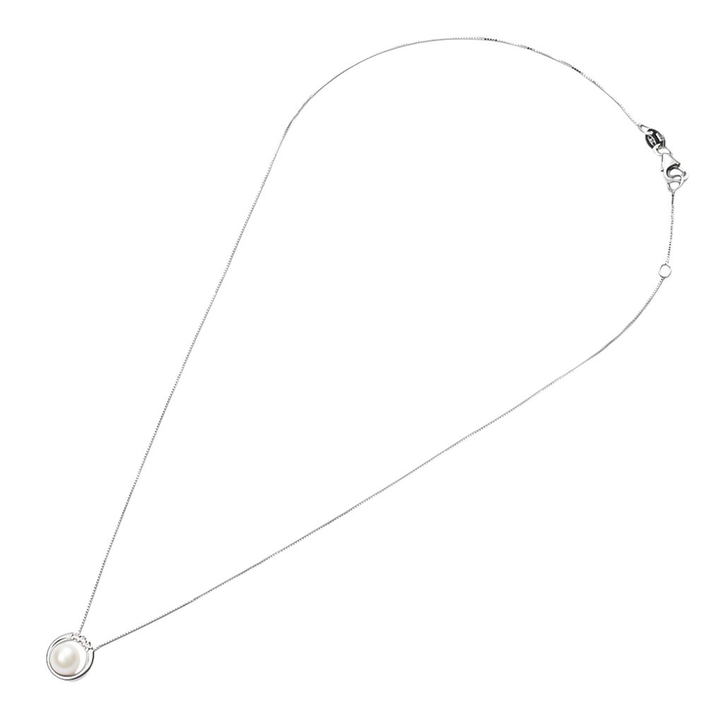 Collana Gabrielle Oro Bianco Perla E Cubic Zirconia - Collane Donna | Stroili