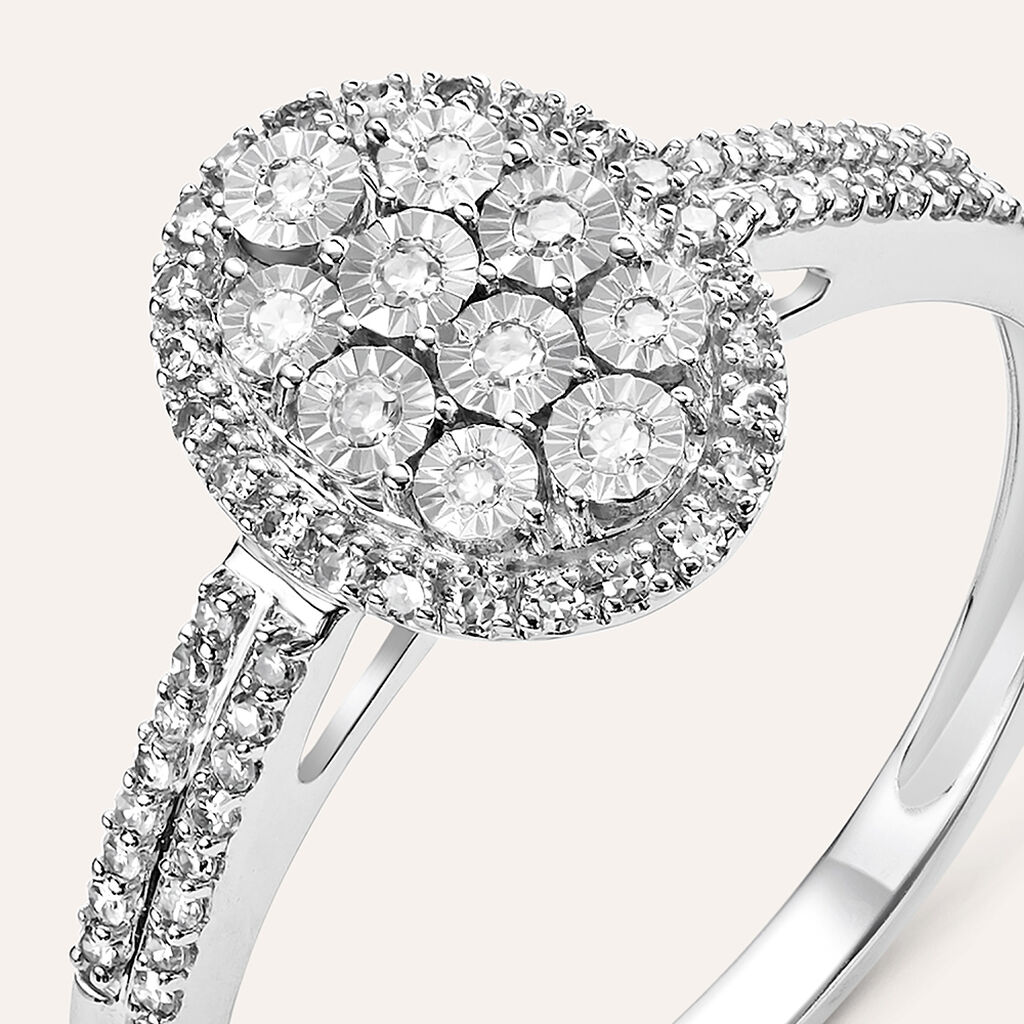 Anello Fantasia Sophia Oro Bianco Diamante