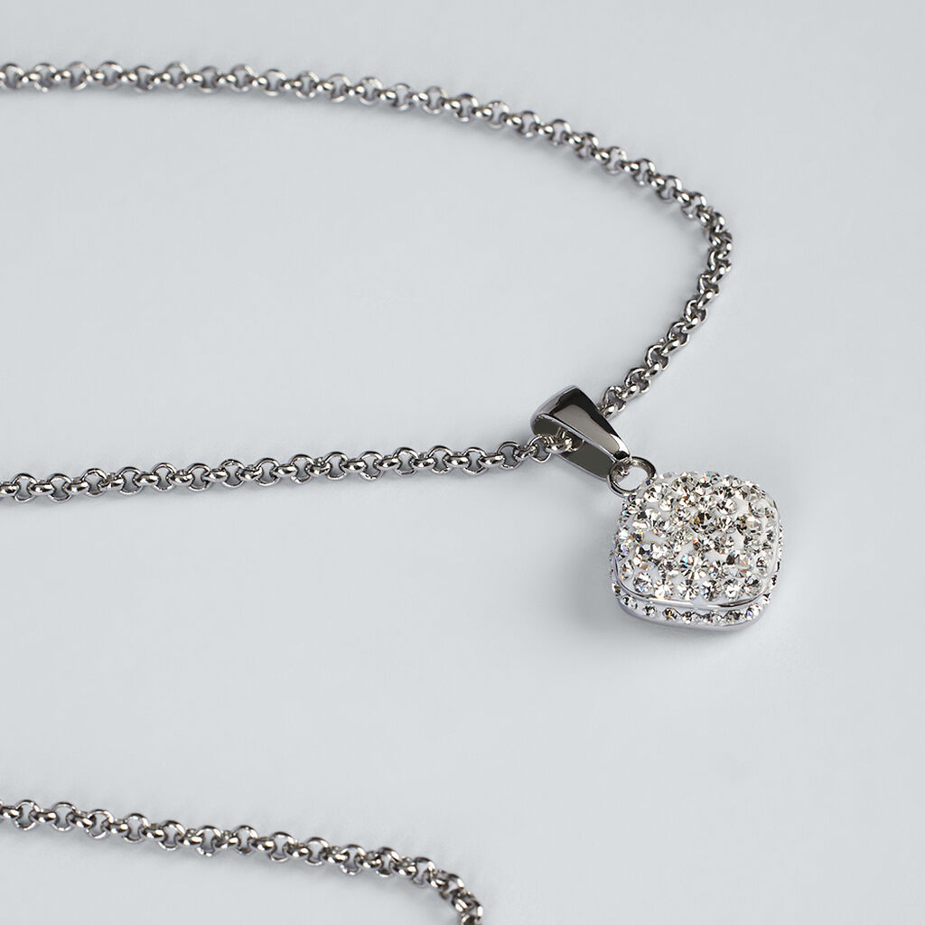 Collana Aura Acciaio Cristallo