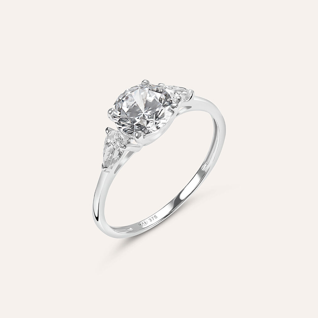 Anello Trilogy Claire Oro Bianco Cubic Zirconia - Anelli con Pietre Donna | Stroili