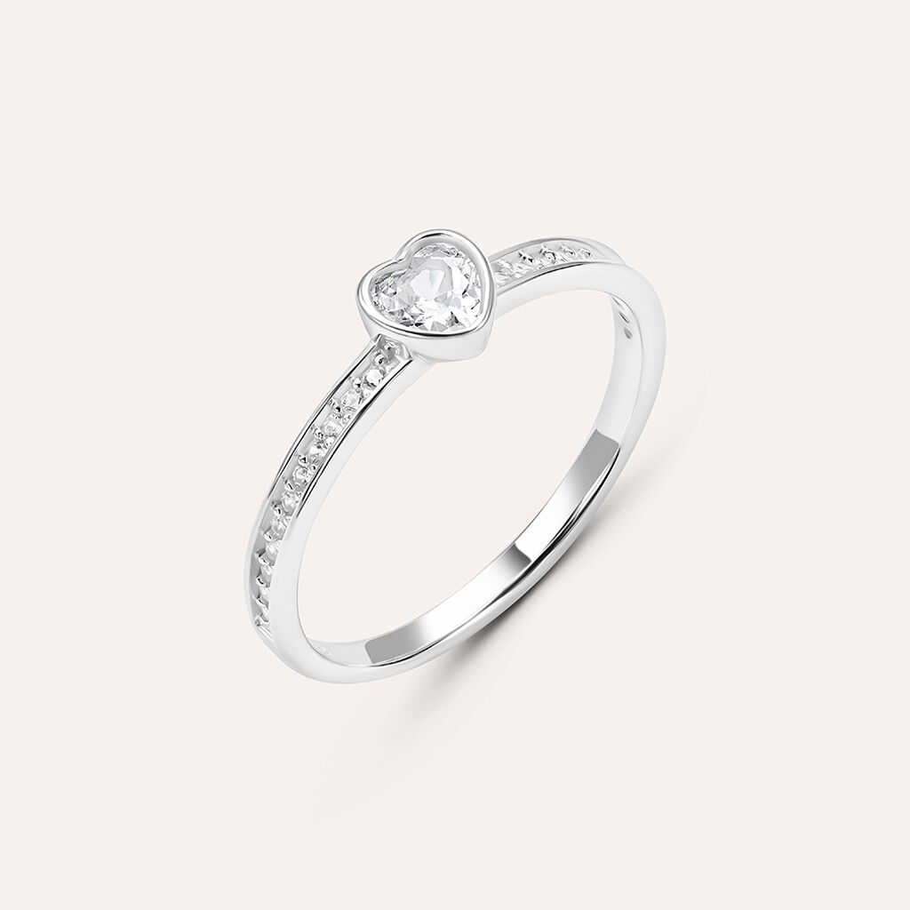 Anello Solitario Silver Elegance Argento Rodiato Cubic Zirconia