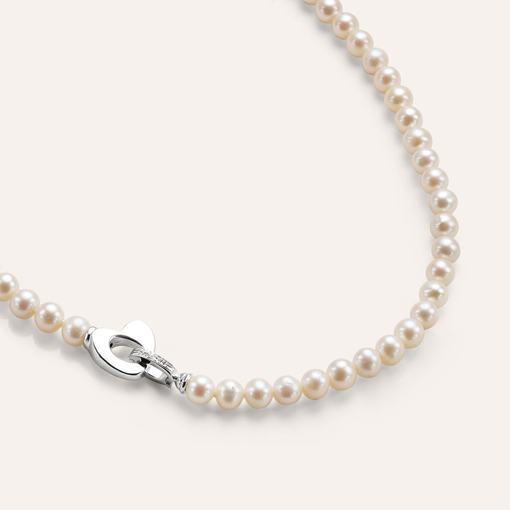 Collana Gold Pearls Oro Bianco Perla D'Acqua Dolce Diamante - Collane Donna | Stroili