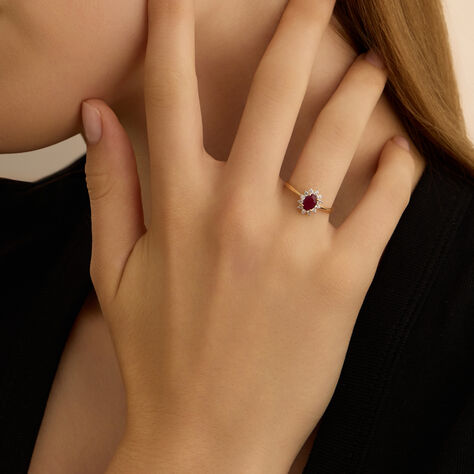 Anello Solitario Kate Charlotte Oro Giallo Rubino Diamante - Anelli con Pietre Donna | Stroili