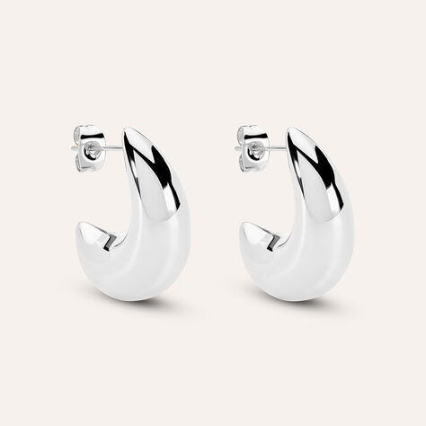Orecchini Lobo Lady Code Acciaio - Orecchini a Lobo Donna | Stroili