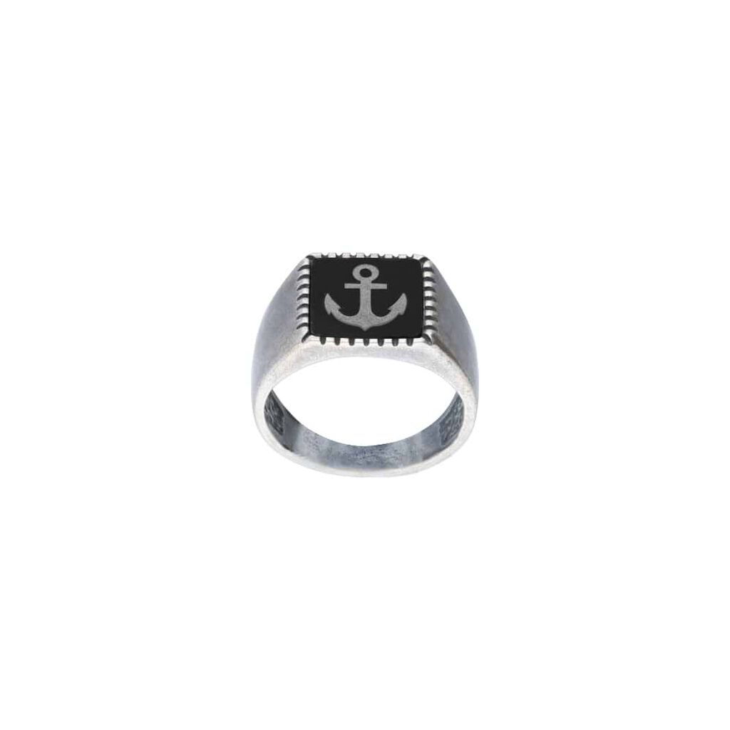 Anello Chevalier Man Code Acciaio Bicolore Bianco / Nero - Anelli Chevalier Uomo | Stroili