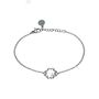Bracciale fiore con strass in acciaio silver
