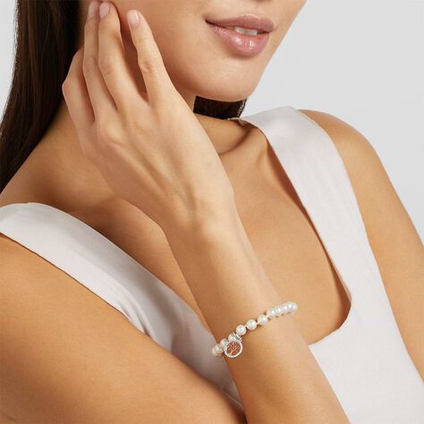 Bracciale Silver Pearls Argento Bicolore Bianco / Rosa Perla sintentica Cubic Zirconia - Bracciali Donna | Stroili