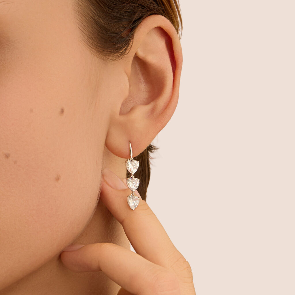 Orecchini Pendenti Claire Oro Bianco Cubic Zirconia