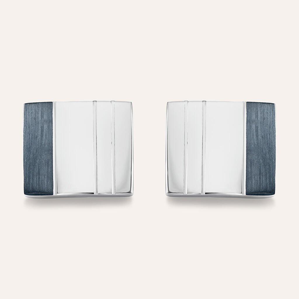 Gemelli Man Code Acciaio Bicolore Bianco / Nero - Gioielli Uomo | Stroili